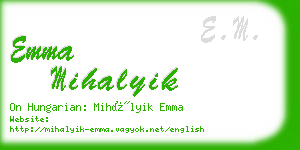 emma mihalyik business card